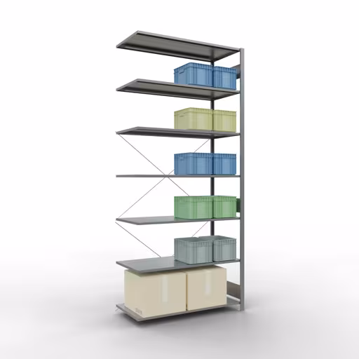Ripiano aggiuntivo con sistema a innesto 3000x1300x600 mm, tipo 150 kg, zincato di Schulte Lagertechnik con l'articolo n. 12767-130
