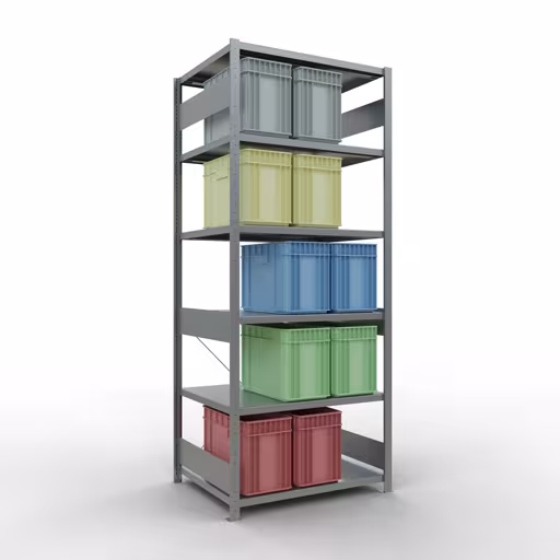 Étagère de base, étagère, système enfichable MULTIplus250, 2500 x 1000 x 800 mm, 6 étagères, galvanisée de Schulte Lagertechnik de la catégorie du système enfichable