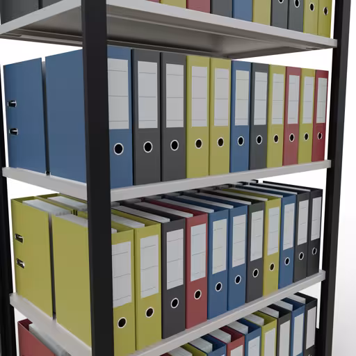 Figure n° 7 de l'article, étagère de bureau, système enfichable MULTIplus150, 1800 x 1000 x 600 mm, 5 étagères, barres de longueur, noir/gris clair du groupe de produits étagères de bureau de la marque Schulte Lagertechnik