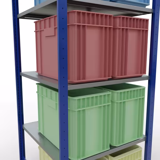 Étagère de base, étagère, système enfichable MULTIplus150, 2000 x 750 x 800 mm, 5 étagères, RAL 5010 bleu gentiane/galvanisé/galvanisé de Schulte Lagertechnik avec le numéro d'article. 12780-75-LR-B