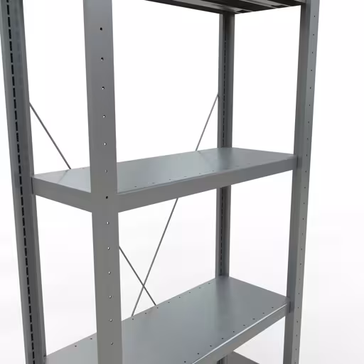 Une autre vue de l'article étagère de base, étagère à étagères, système enfichable MULTIplus250, 2000 x 750 x 300 mm, 5 étagères, galvanisé de la catégorie système enfichable