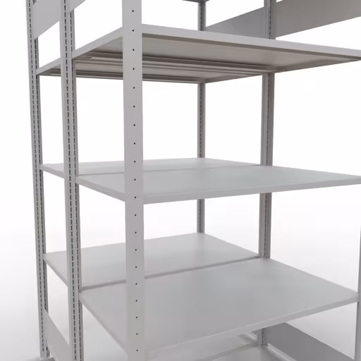 Image du produit n° 7 de l'article étagère de base, étagère double, étagère à étagères, système enfichable MULTIplus150, 2000 x 1000 x (2x600) mm, 2x5 étagères, RAL 7035 gris clair de la gamme d'étagères à étagères de Schulte Lagertechnik