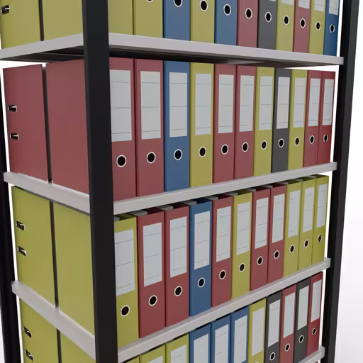 Immagine aggiuntiva dell'articolo Scaffale Basic, scaffale per ufficio, sistema a innesto MULTIplus150, 2300 x 1000 x 600 mm (AxLxP), 7 ripiani, barre longitudinali, senza fermo centrale, nero/grigio chiaro dal sistema a innesto