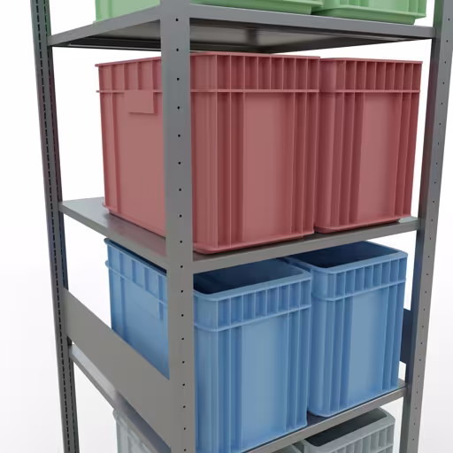 Image supplémentaire de l'article Étagère de base, étagère, système enfichable MULTIplus150, 3000 x 750 x 800 mm, 7 étagères, galvanisé à partir de l'étagère de base