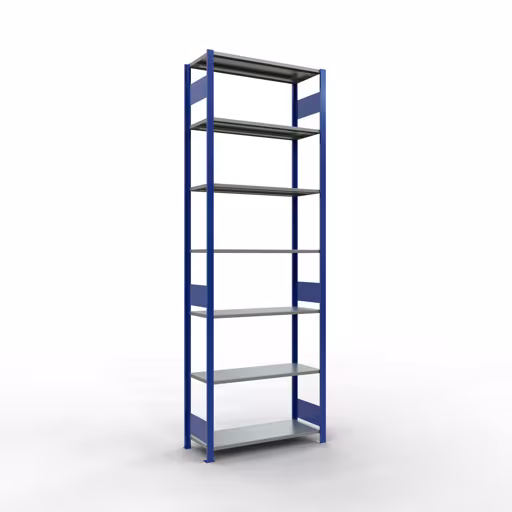 Étagère de base, étagère, système enfichable MULTIplus150, 3000 x 1000 x 400 mm, 7 étagères, RAL 5010 bleu gentiane/galvanisé de Schulte Lagertechnik de la gamme de produits du système enfichable