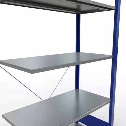 Figure n° 15 de l'article étagère complémentaire, étagère à étagères, système enfichable MULTIplus85, 2000 x 1000 x 500 mm, 5 étagères, traverse, RAL 5010 bleu gentiane du groupe de produits système enfichable de la marque Schulte Lagertechnik
