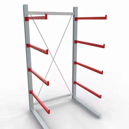 Figura n. 12 dell'articolo Scaffale completo K 6000, unilaterale, 3000 x 1500 x 1250 mm, RAL 7001 / RAL 3000, 5 livelli di stoccaggio del gruppo di prodotti scaffalature cantilever della marca Schulte Lagertechnik