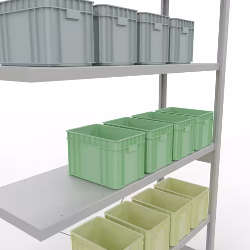 Image du produit n° 13 de l'article étagère complémentaire système enfichable 2500x1300x400 mm, type 250 kg, gris clair Figure n° 13 de l'article système enfichable 2500x1300x400 mm, type 250 kg, gris clair du groupe de produits système enfichable de Schulte Lagertechnik