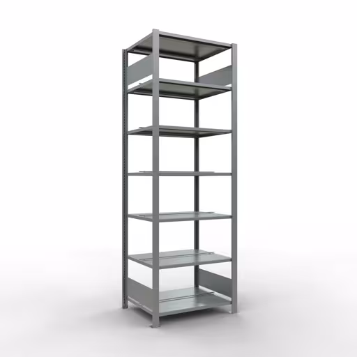 Figure n° 12 de l'article étagère de base, étagère de bureau, système enfichable MULTIplus150, 2300 x 750 x 600 mm, 7 étagères, galvanisées, avec butée centrale de la gamme d'étagères de bureau de Schulte Lagertechnik