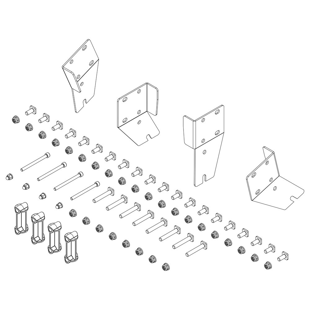 Kit de montage Munk pour escaliers à plateforme, complet d'un côté, de Günzburger Steigtechnik Kit de montage Munk pour escaliers à plateforme, complet, unilatéral, de la catégorie « Escaliers à plateforme », référence 800013