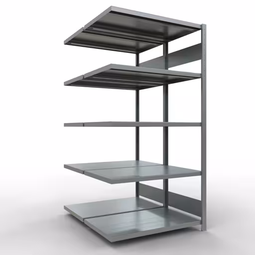 Scaffale aggiuntivo, scaffale doppio, sistema di scaffali MULTIplus250, 2000 x 1000 x (2x600) mm (AxLxP), 2x5 ripiani, barre longitudinali, zincato della marca Schulte Lagertechnik dal programma scaffali