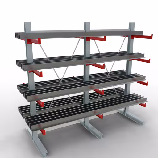 Scaffale completo K 3000, bifacciale, 2500 x 2600 x 600 mm, RAL 7001 / RAL 3000, 5 livelli di stoccaggio di Schulte Lagertechnik con l'articolo n. 27720