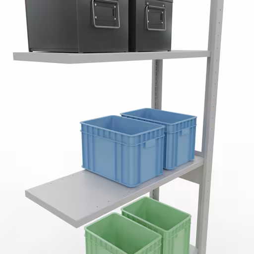 Rayonnage supplémentaire, étagère, système enfichable MULTIplus150, 2500 x 750 x 300 mm, 6 étagères, gris clair RAL 7035 de Schulte Lagertechnik de la catégorie des systèmes enfichables
