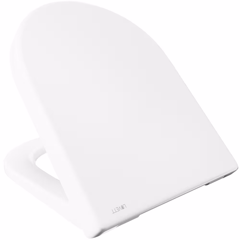 Figure n° 9 de l'article abattant de WC D650 en forme de D blanc avec mécanisme soft-close, y compris pour ME de Starck du groupe de produits céramiques de salle de bain de la marque LUVETT