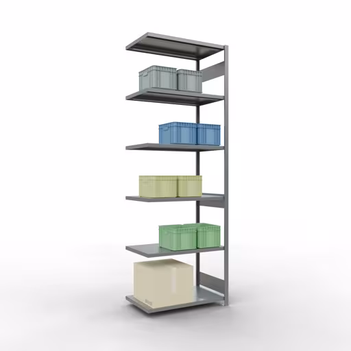 Immagine del prodotto n. 14 dell'articolo Scaffali aggiuntivi, scaffali, sistema a innesto MULTIplus250, 3000 x 1000 x 600 mm (AxLxP), 7 ripiani, barre longitudinali, zincato Figura n. 14 dell'articolo scaffale aggiuntivo, scaffale a scaffale, sistema a innesto MULTIplus250, 3000 x 1000 x 600 mm (AxLxP), 7 ripiani, barre longitudinali, zincato del gruppo di prodotti sistema a innesto della marca Schulte Lagertechnik