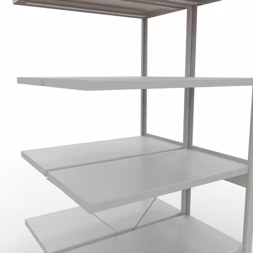 Scaffale aggiuntivo, scaffale doppio, sistema di scaffali MULTIplus250, 2500 x 1000 x (2x500) mm (AxLxP), 2x6 ripiani, traversa, RAL 7035 grigio chiaro di Schulte Lagertechnik dalla categoria scaffali