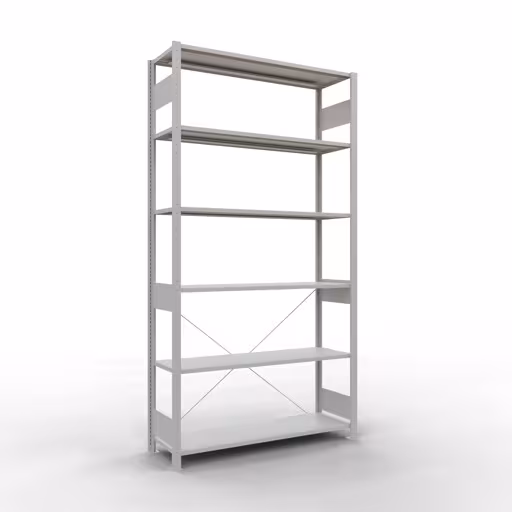 Une autre vue de l'article étagère de base du système enfichable 2500x1300x400 mm, type 150 kg, gris clair de la catégorie du système enfichable