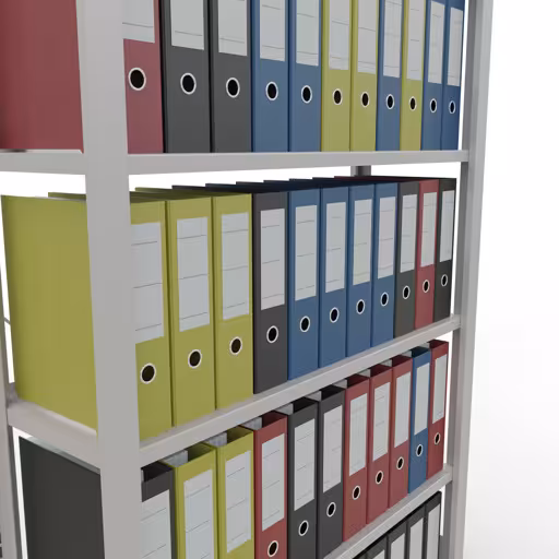 Figure n° 8 de l'article étagère de base, étagère de bureau, système enfichable MULTIplus85, 2000 x 1000 x 300 mm, 6 étagères, gris clair de la gamme d'étagères de bureau de Schulte Lagertechnik