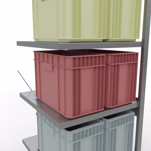 Représentation supplémentaire de l'article, système d'étagères MULTIplus250, 2500 x 750 x 800 mm, 6 étagères, galvanisé