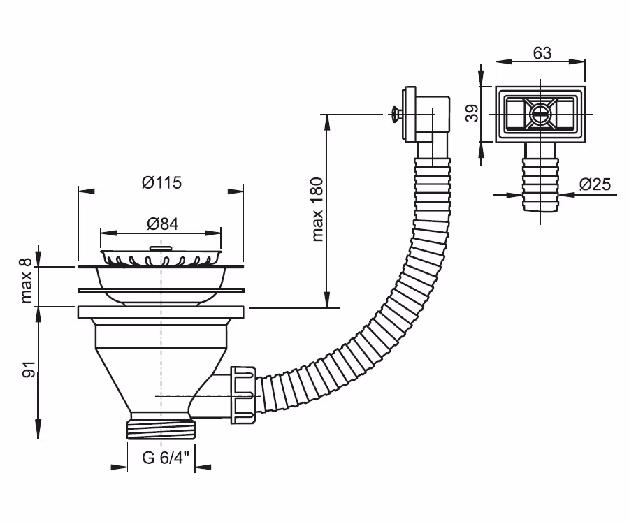 Ablaufventile für Spülbecken Typ Ausführung: mit Überlauf aus der Kategorie Siphons / Ablaufventile/ Schläuche  mit der Artikelnr. A38