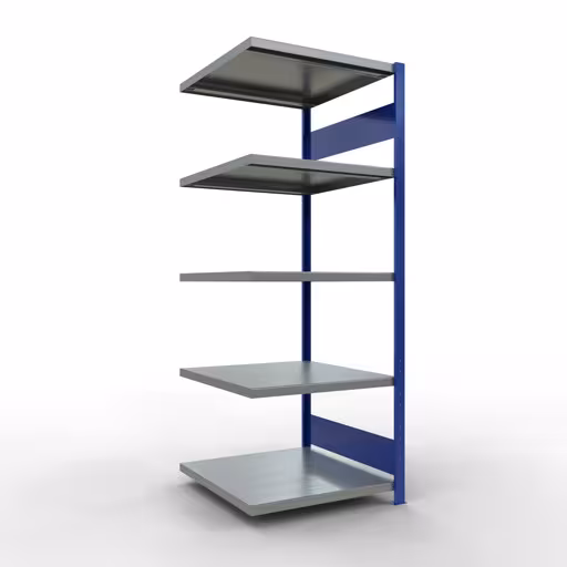 Figure n° 13 de l'article, Étagère MULTIplus250 système enfichable, 2000 x 750 x 800 mm, 5 étagères, RAL 5010 bleu gentiane/galvanisé/galvanisé du groupe de produits système enfichable de Schulte Lagertechnik.