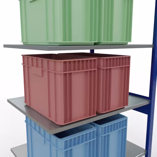 Rayonnage supplémentaire, étagère, système enfichable MULTIplus150, 2500 x 1000 x 800 mm (HxLxP), 6 étagères, barres de longueur, RAL 5010 bleu gentiane/galvanisé de la catégorie des étagères supplémentaires avec le GTIN 4004514281623 Rayonnage supplémentaire, étagère, système enfichable MULTIplus150, 2500 x 1000 x 800 mm, 6 étagères, RAL 5010 bleu gentiane/galvanisé de la marque Schulte Lagertechnik de la gamme de produits du système enfichable