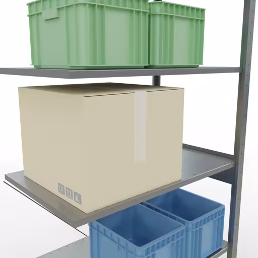 Immagine aggiuntiva dell'articolo Ripiano aggiuntivo, ripiano per scaffali, sistema a innesto MULTIplus85, 2500 x 1000 x 600 mm (AxLxP), 6 ripiani, traversa, zincato da ripiano aggiuntivo
