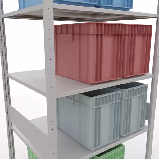 Scaffale base, scaffale, sistema a innesto MULTIplus150, 3000 x 1000 x 800 mm (AxLxP), 7 ripiani, barre longitudinali, RAL 7035 grigio chiaro di Schulte Lagertechnik con l'articolo n. 32682-LR