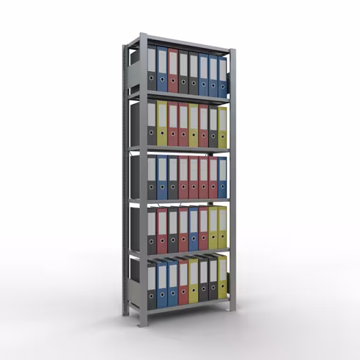 Abbildung Nr 10 des Artikels Grundregal, Büro-Fachbodenregal Stecksystem MULTIplus85, 2000 x 750 x 300 mm (HxBxT), 6 Fachböden, Kreuzstrebe, verzinkt, ohne Anschlagleiste aus der Produktgruppe Büroregale von der Marke Schulte Lagertechnik