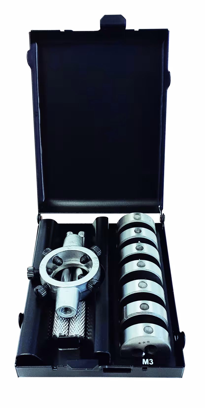 Set di matrici HSS-G 8 pezzi. M3 - M12 con portafiliera, utensili per filettare, articolo n. 91015