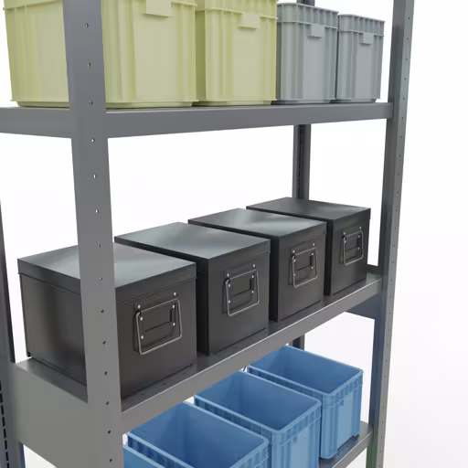 Figure n° 14 de l'article étagère de base, étagère, système enfichable MULTIplus330, 2500 x 1000 x 300 mm, 6 étagères, galvanisées du groupe de produits système enfichable de Schulte Lagertechnik