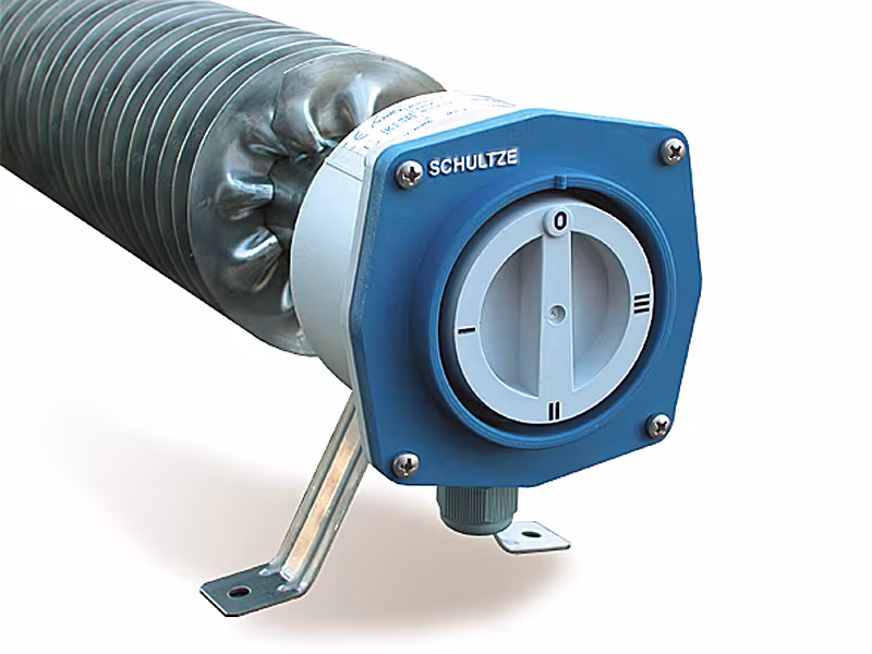 Riscaldatore a tubo alettato con interruttore a gradini, 230 volt, acciaio inossidabile, IP66/67, riscaldatore a tubo alettato, articolo n. S1000E
