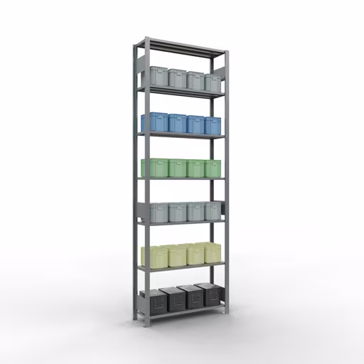 Image du produit n° 12 de l'article étagère de base, étagère, système enfichable MULTIplus150, 3000 x 1000 x 300 mm, 7 étagères, galvanisé de la gamme de produits du système enfichable de Schulte Lagertechnik