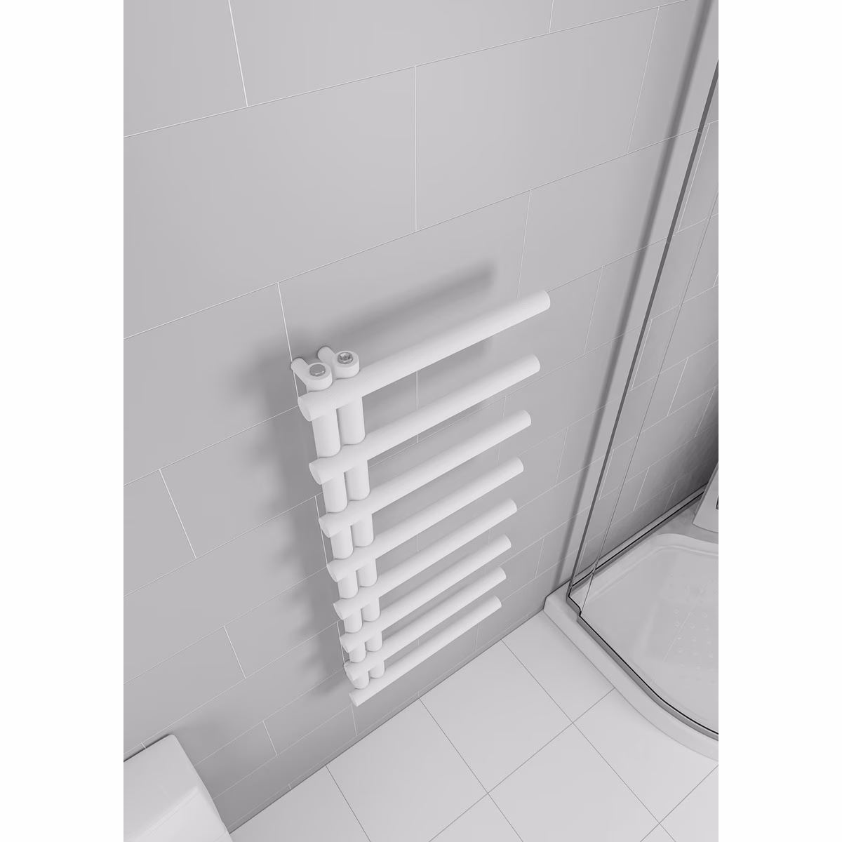 Ohne Text 3867388 Radiateur de salle de bains Mert Design modèle Metire, blanc, 500x1150 mm