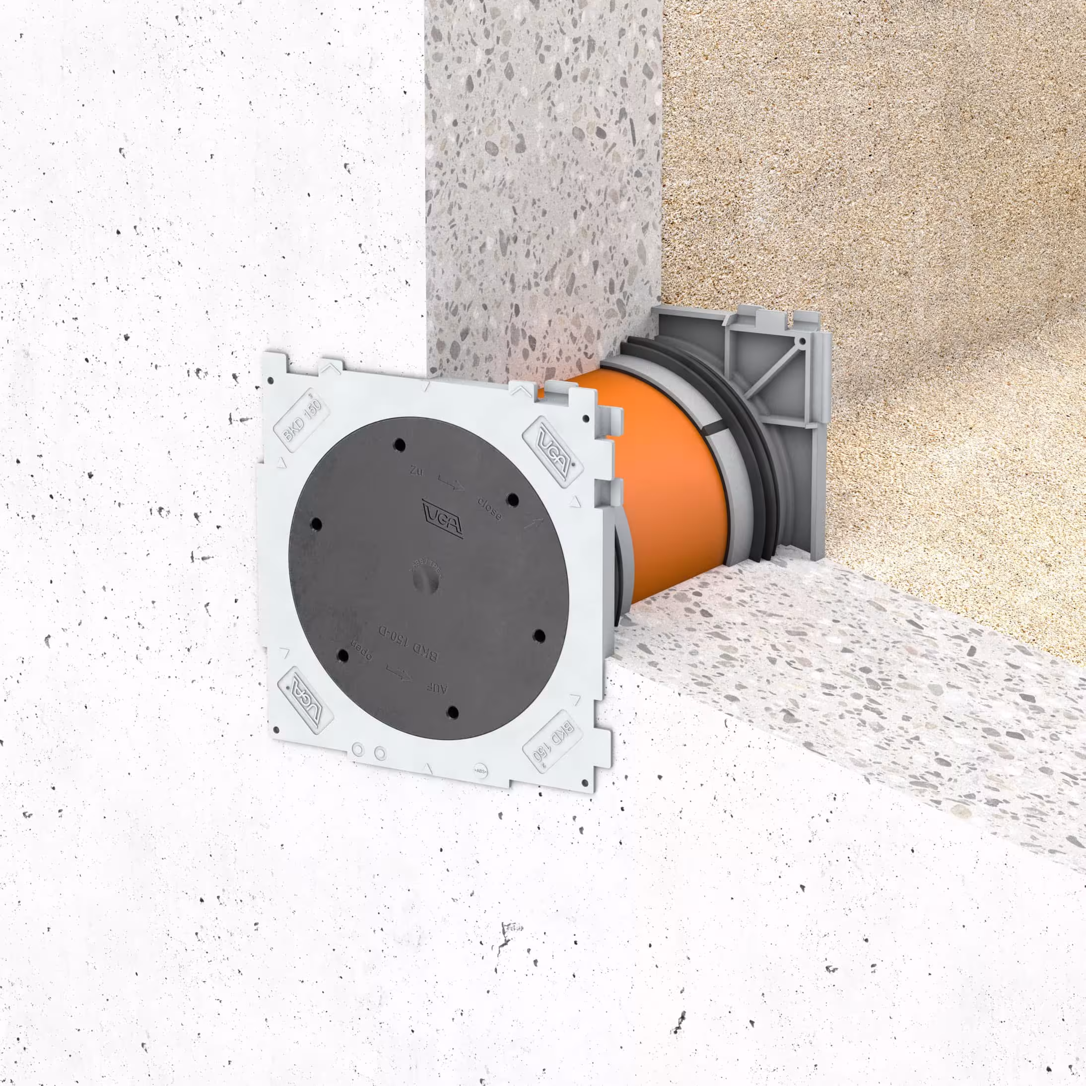 Doppel-Dichtpackung-Bajonett BKD150-K2/120 von der Marke UGA System-Technik Doppel-Dichtpackung-Bajonett BKD150-K2 Typ Wandstärke: 120 mm aus der Kategorie Kabelschutz mit der Artikelnr. 402115012000