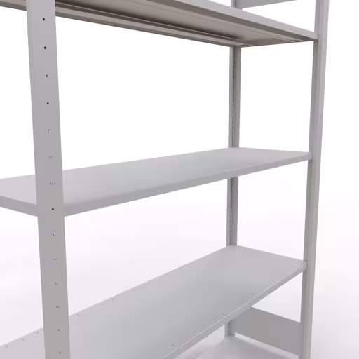 Étagère de base, étagère à étagères, système enfichable MULTIplus150, 2000 x 1300 x 400 mm, 5 étagères, barres de longueur, RAL 7035 gris clair avec le numéro d'article. 32640-130-LR Étagère de base, étagère, système enfichable MULTIplus150, 2000 x 1300 x 400 mm, 5 étagères, RAL 7035 gris clair de Schulte Lagertechnik de la catégorie système enfichable