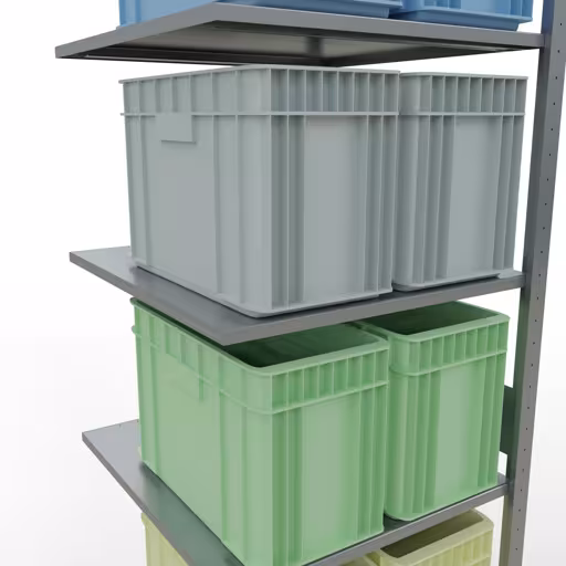 Anbauregal, Fachbodenregal Stecksystem MULTIplus150, 3000 x 750 x 800 mm (HxBxT), 7 Fachböden, Längenriegel, verzinkt mit der GTIN 4004514281678 Anbauregal, Fachbodenregal Stecksystem MULTIplus150, 3000 x 750 x 800 mm (HxBxT), 7 Fachböden, Längenriegel, verzinkt von Schulte Lagertechnik mit der Artikelnr. 12787-75-LR