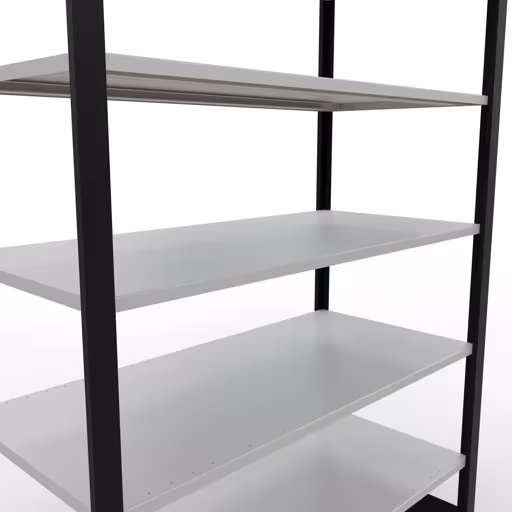 Figura n. 10 dell'articolo scaffale base, scaffale per ufficio, sistema a innesto MULTIplus150, 2300 x 1300 x 600 mm, 7 ripiani, nero/grigio chiaro del gruppo di prodotti scaffali per ufficio della marca Schulte Lagertechnik