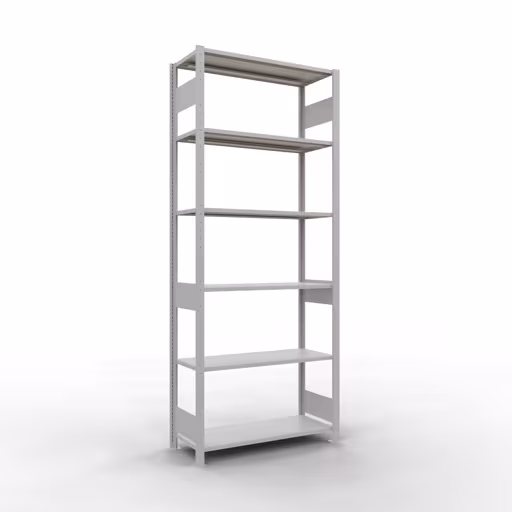 Étagère de base, étagère, système enfichable MULTIplus150, 2500 x 1000 x 400 mm, 6 étagères, gris clair RAL 7035 de Schulte Lagertechnik avec le réf. 32641-LR
