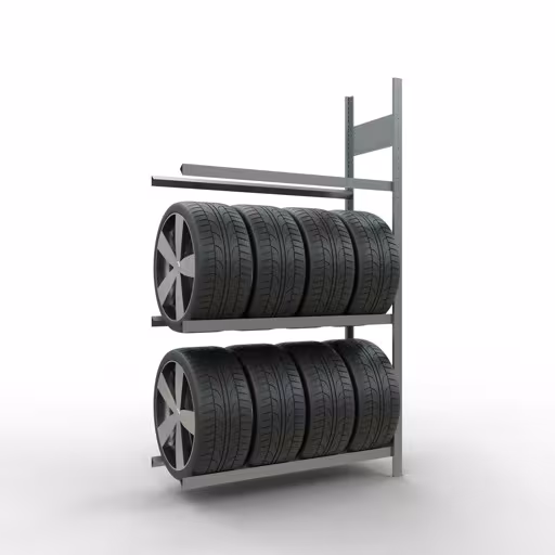 Scaffale aggiuntivo, portaruote/pneumatici, 2000 x 1150 x 400 mm (AxLxP), zincato, 3 livelli di stoccaggio con carico del ripiano di 150 kg per livello della marca Schulte Lagertechnik dal programma di scaffalature a scaffali