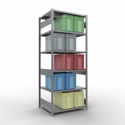 Figura n. 15 dell'articolo scaffale base, scaffale, sistema a innesto MULTIplus250, 2500 x 1000 x 800 mm (AxLxP), 6 ripiani, barre longitudinali, zincato del gruppo di prodotti sistema a innesto della marca Schulte Lagertechnik