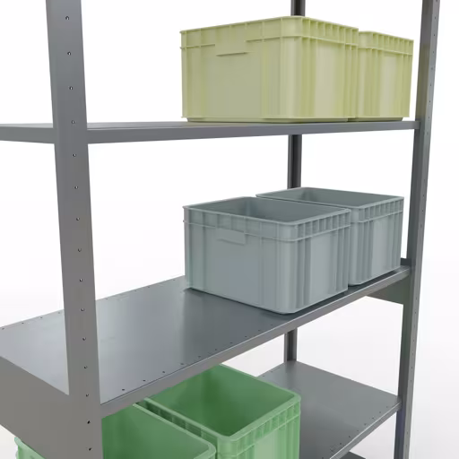 Image supplémentaire de l'article Étagère de base, étagère, système enfichable MULTIplus150, 2500 x 1300 x 500 mm, 6 étagères, galvanisé à partir de l'étagère de base