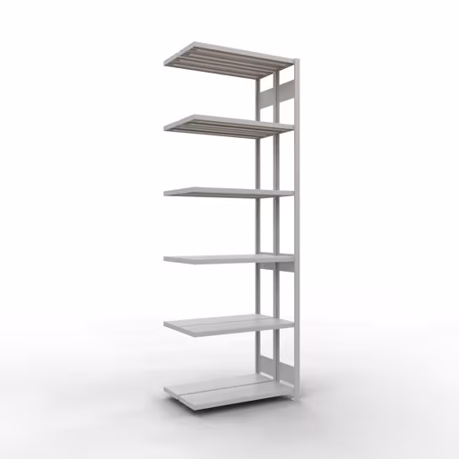 Scaffale aggiuntivo, scaffale doppio, sistema di scaffali MULTIplus250, 3000 x 1000 x (2x300) mm (AxLxP), 2x7 ripiani, barre longitudinali, RAL 7035 grigio chiaro di Schulte Lagertechnik dalla categoria scaffali