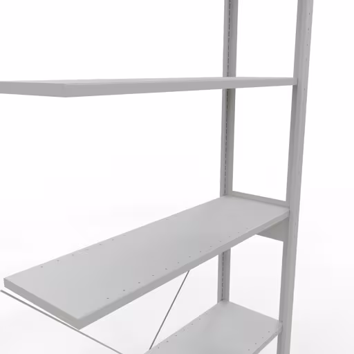 Ripiano aggiuntivo, ripiano angolare (campo C) 2500 x 1000 x 300, 6 ripiani, traversa, RAL 7035 grigio chiaro di Schulte Lagertechnik con l'articolo n. 32636-ECK