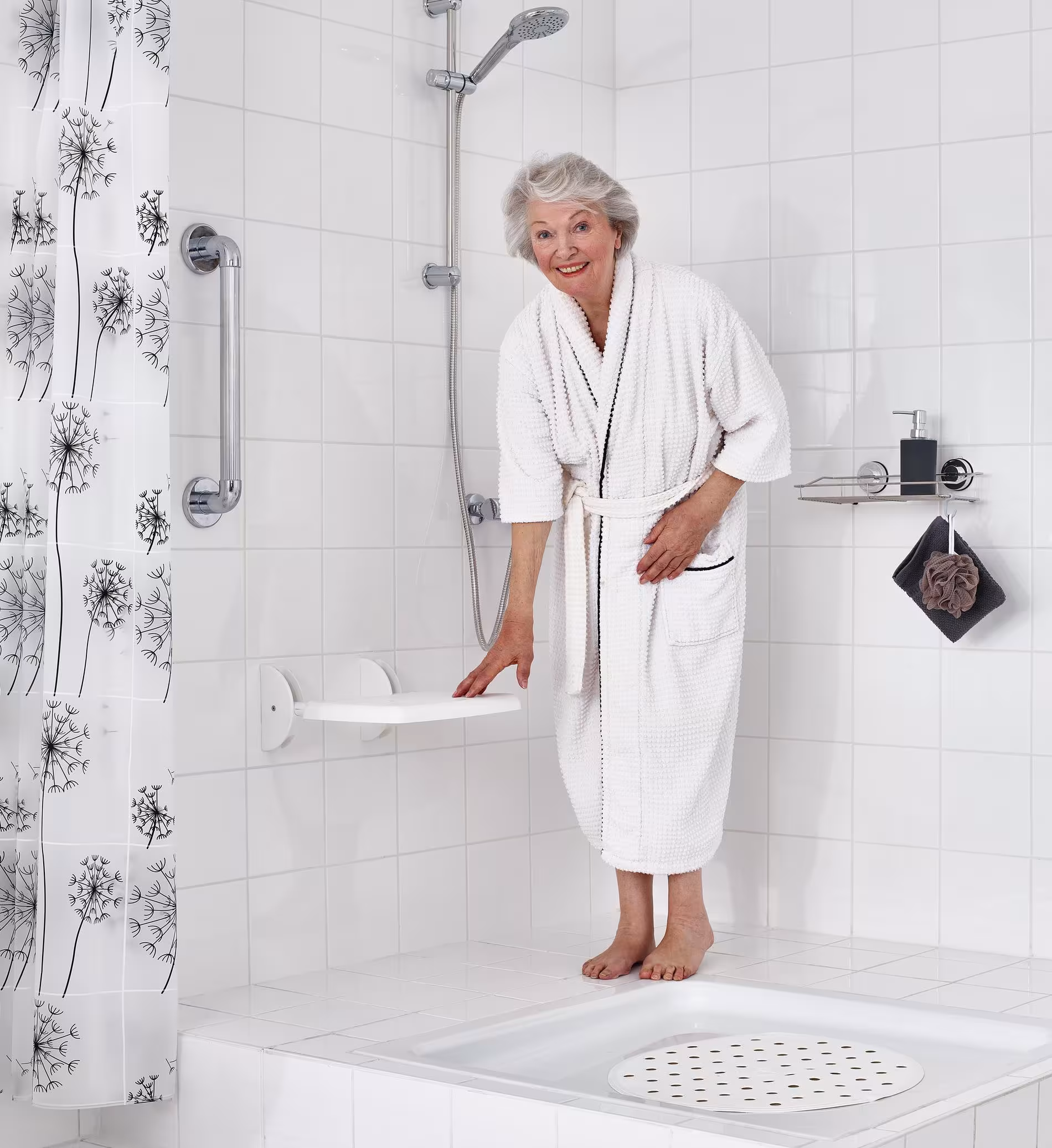 Siège de douche pliable Max, blanc de Ridder avec réf. A041101