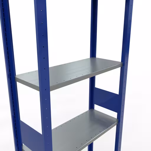 Image du produit n° 6 de l'article étagère de base, système enfichable MULTIplus150, 3000 x 750 x 300 mm, 7 étagères, RAL 5010 bleu gentiane/galvanisé/galvanisé de la gamme de produits système enfichable de la marque Schulte Lagertechnik