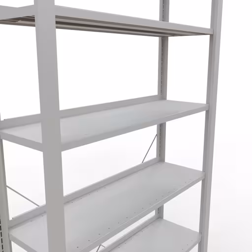 Scaffale Basic, scaffale per ufficio, sistema a innesto MULTIplus85, 2300 x 1000 x 300 mm (AxLxP), 7 ripiani, traversa, con listello di arresto, grigio chiaro di Schulte Lagertechnik dalla categoria Scaffali per ufficio