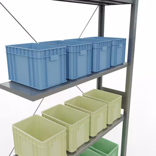 Etagère supplémentaire, étagère d'angle (champ C) 3000 x 1000 x 300, 7 étagères, traverse, galvanisée de la catégorie étagères d'angle avec le GTIN 4004514241146 Étagère supplémentaire, étagère d'angle (champ C) 3000 x 1000 x 300, 7 étagères, galvanisées de la marque Schulte Lagertechnik de la gamme d'étagères pour étagères