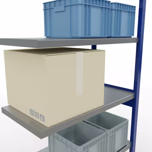 Figure n° 12 de l'article, système d'étagères enfichables MULTIplus330, 2500 x 1000 x 500 mm, 6 étagères, RAL 5010 bleu gentiane/galvanisé du groupe de produits système enfichable de Schulte Lagertechnik