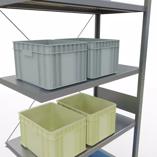 Scaffali componibili, scaffali, sistema a innesto MULTIplus330, 3000 x 1000 x 500 mm (AxLxP), 7 ripiani, traversa, zincato della marca Schulte Lagertechnik della gamma dei sistemi a innesto